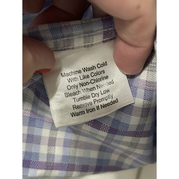 Egara Men’s Multicolor Plaid Long Sleeve Button Front Non Iron Shirt Large - Picture 4 of 5